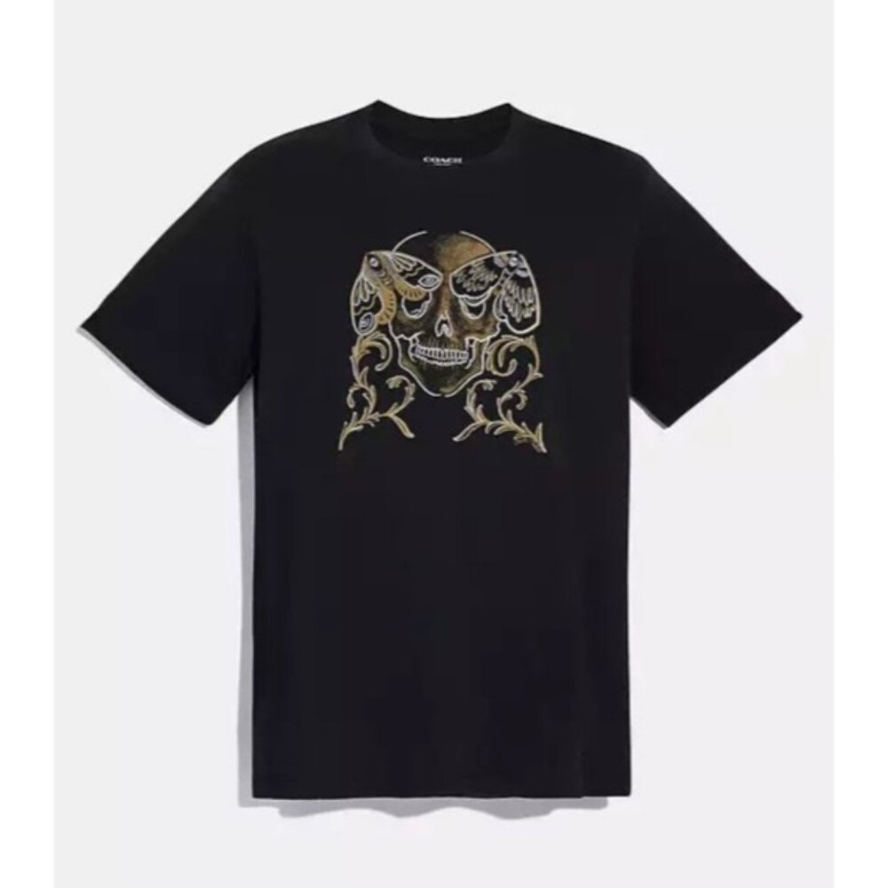 RARE Coach New York Chelsea T Shirt Skull Tattoo Print Men's Small‎ HTF